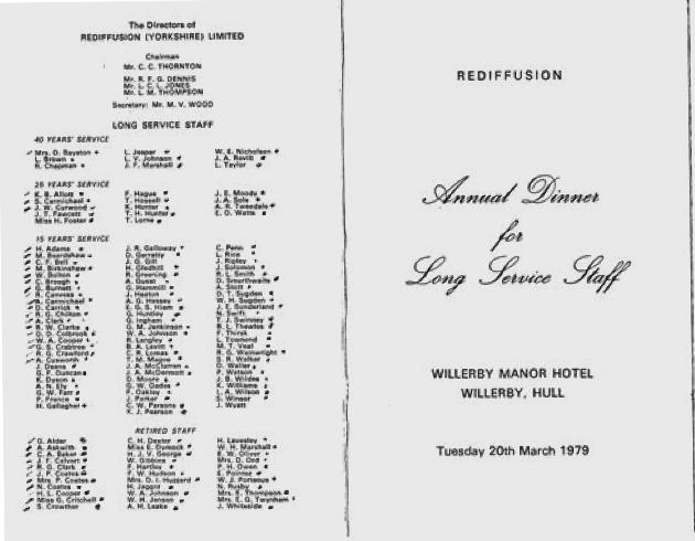 Long Service Dinner 1979 Long Service Dinner 1979